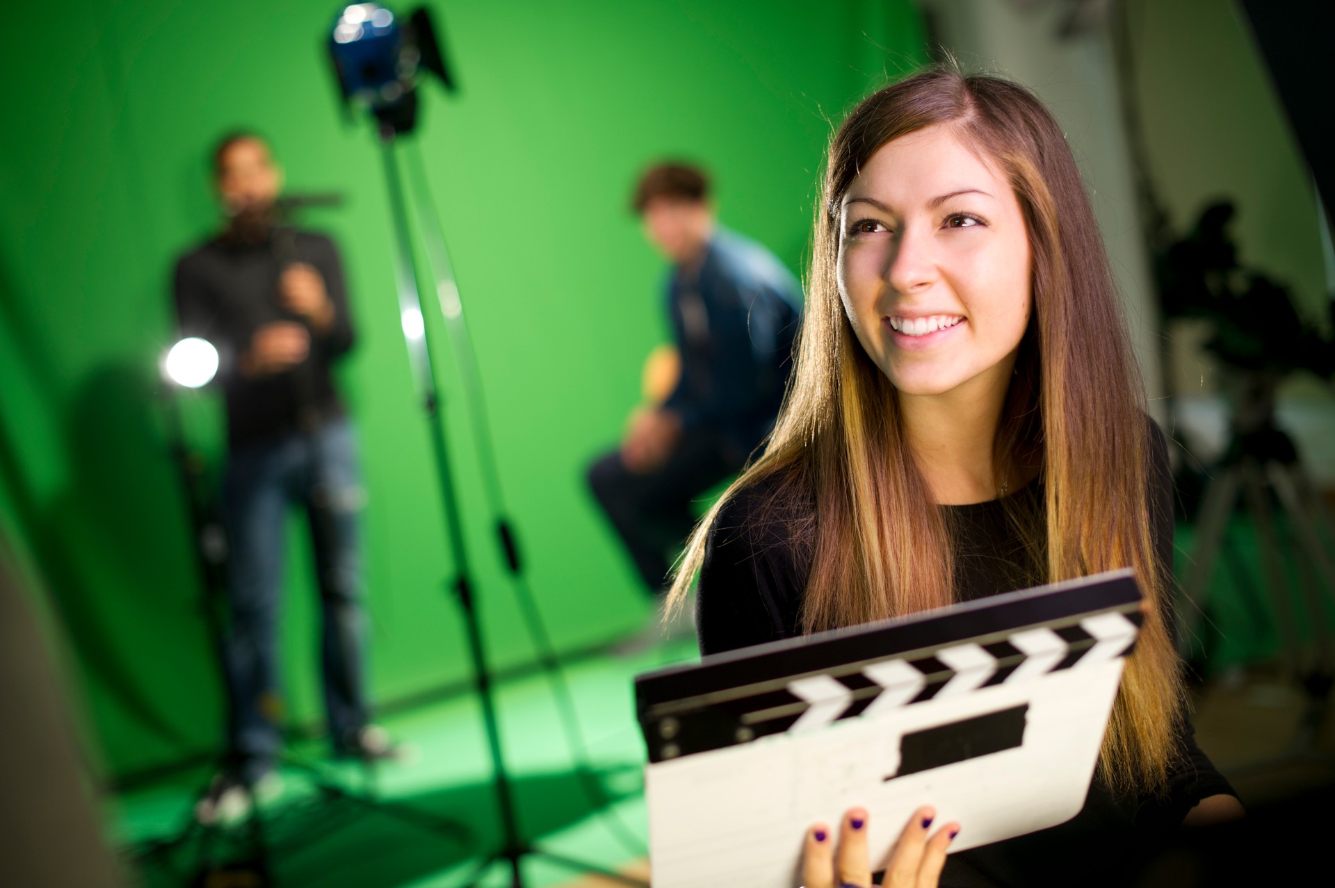 media student in the studio